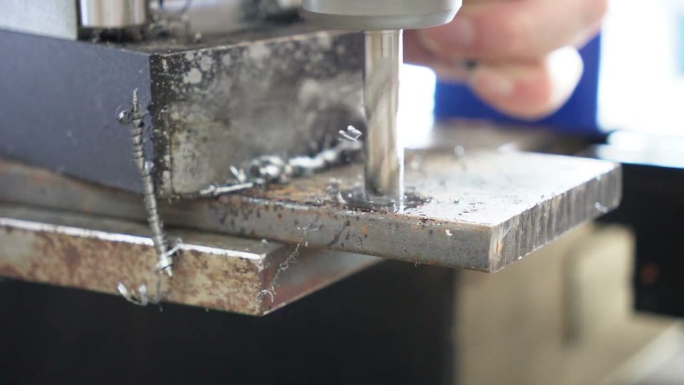 Slow motion drilling detail from the drift trike build.